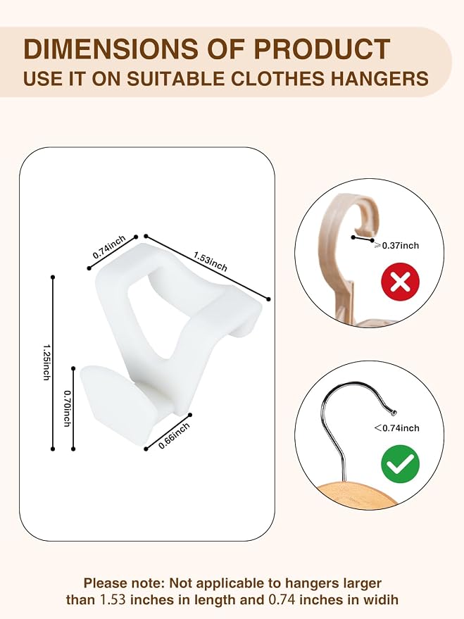 Smartor Clothes Hanger Connector Hooks 120 Pack, Hangers Space Saving | Hanger Add on Hook as Closet Organizer, Stacking Hangers, Cascading Space Saver, Closet Storage and Organization -White - Image 7