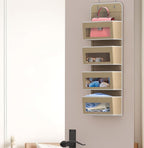 Simple Houseware 4 Clear Window Pocket Over Door Hanging Organizer, Beige - Image 5