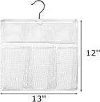 ALYER Mesh Shower Organizer,Shower Caddy with Rotating Detachable Metal Hanger, Quick Dry Bathroom Storage for Toiletry Accessories, Portable Shower Bag for RV,Dorm,Gym and Travel (White) - Image 2