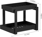APRTAT 2 Pack Bamboo Under Sink Organizer, 2-Tier Pull Out Storage Drawers - Image 8