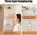 MIUPOO Multi Purpose Multi Layer Mesh Storage Hanging Bag,Hanging Storage with Metal Hanger Mesh Pockets for Bra Underwear Socks,Pockets Hang Store Bag for Door Wall Closet - Image 5