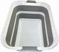 SAMMART 42L (11 Gallons) Collapsible Plastic Laundry Basket - Foldable Pop Up Storage Container/Organizer - Portable Washing Tub - Space Saving Hamper/Basket [BPA Free] (White/Grey) by SAMMART