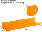 upsimples 4 Pcs 15" Acrylic Shelves for Wall Decor and Display, Orange - Image 3