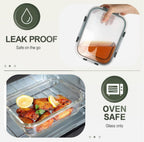 KOMUEE 10 Packs 30 oz Glass Meal Prep Containers with Lids - Image 5
