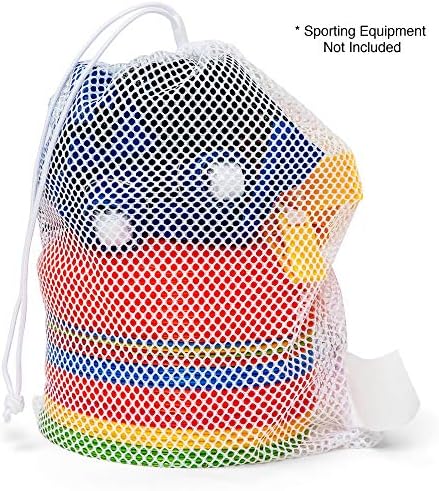 Champion Sports Mesh Equipment Bag – Heavy-Duty Nylon Drawstring Bag with Lock & ID Tag, Breathable Storage Sack for Balls, Swim Gear, Laundry & Toys, Multiple Sizes & Colors - Image 2