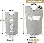 DOKEHOM 160L XX-Large Laundry Basket Bag, Collapsible Tall Hamper, Grey - Image 3
