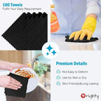 Orighty Microfiber Cleaning Cloth Bulk, 100 Pack, 11.5x11.5 inch, Black - Image 5