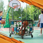 Ball Cart, Ball Storage, Basketball Cart, Volleyball, Large Metal Basket - Image 6