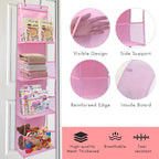 4 Shelf Swing-Proof Behind Door Organizers with Metal Hooks,Closet Hanging Organizer with 4 Large Clear Pocket for Bedroom,Bathroom,Pantry - Image 7