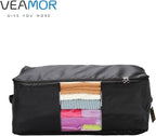Comforter Storage Bags Pack of 2,Pillow Beddings/Blanket Clothes Organizer Storage Containers with Zippers,Breathable and Moistureproof(Black,2pcs) - Image 2