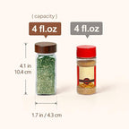 ComSaf Glass Spice Storage Jars with Acacia Wood Lids & Labels 4Oz 24Pack - Image 3