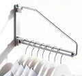 NEWRAIN Laundry Hanger, Wall Mounted Clothes Hanger with Swing Arm Holder Brass Hanging Drying Rack Space Saver,Chrome by NEWRAIN