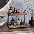 2-Tier Wood Bathroom Counter Organizer, Kitchen Spice Rack - Image 4