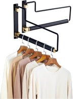 NEWRAIN Clothes Drying Rack, Laundry Racks for Drying Clothes, Wall Mounted Swing Arm Clothes Hanger for Laundry Room, Garage, Indoor & Outdoor Use,Black by NEWRAIN