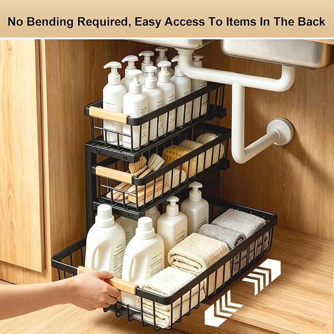Under Sink Organizer, 3-Tier Storage - Image 3