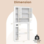 Giantex Over The Toilet Storage Cabinet, 31.5''W Freestanding Space Saver with Doors, Adjustable Shelf & Toilet Paper Holder, Over Toilet Bathroom Organizer for Laundry, Restroom, White - Image 2