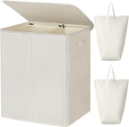 WOWLIVE 154L Double Laundry Hamper 2 Section with Lid and Removable Bags by WOWLIVE