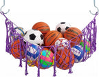 Sports Ball Storage Net,Hanging Basket Organizer Net for Basketballs,Volleyballs Soccer, Sport Equipment Organizer Storage Mesh Bag,Garage Ball Storage,Football Soccer Sports Ball Mesh Net by JYSILIYH