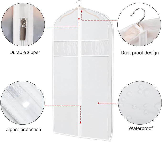 Zilink Clear Suit Coat Bag for Storage Dress Bags for Hanging Clothes 50 in - Image 5