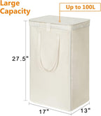 WOWLIVE 100L Laundry Hamper with Lid, Tall Dirty Laundry Basket for Dorm - Image 4