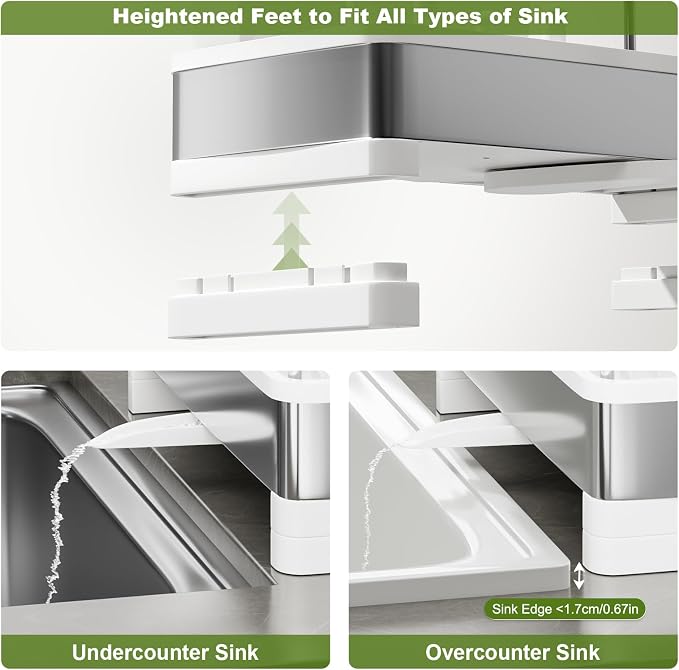 Ewaiira Stainless Steel Sink Caddy, Sponge Holder for Kitchen Sink 9.8″ - Image 6