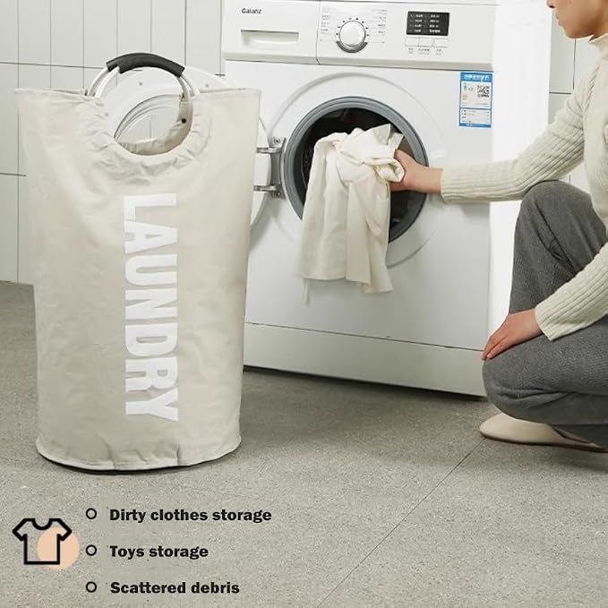 3 Pack 90L Laundry Basket,Waterproof Laundry Hamper,Dirty Clothes Hamper for Laundry, Laundry Baskets with Foam Protected Aluminum Handles for Laundry,Dorm,Family (Black, 3 Pack-90L) - Image 4