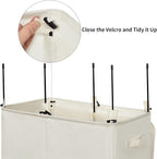 WOWLIVE 140L Double Laundry Hamper 2 Section with Lid and Removable Bags - Image 7