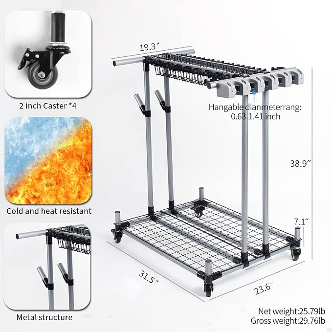 Heavy duty garden tool organizer garage storage holder storage large long farming tools lawn tool metal rack shovel and rake organizer - Image 7
