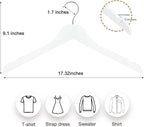 TOPIA HANGER White Wooden Hangers 10 Pack, 0.28 inch Slim Wood Clothes Hanger with Flat Design and Smooth Notches, Lightweight&Durable Space Saving Hangers for Shirt, Coat, Camisole-CT29W - Image 2