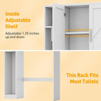 Over The Toilet Storage Cabinet with 7 Storage Shelves, Above Toilet Bathroom Organizer with Toilet Paper Holder Stand, Behind Toilet Cabinet, Space Saver for Restroom, Bathroom, Laundry, White - Image 7
