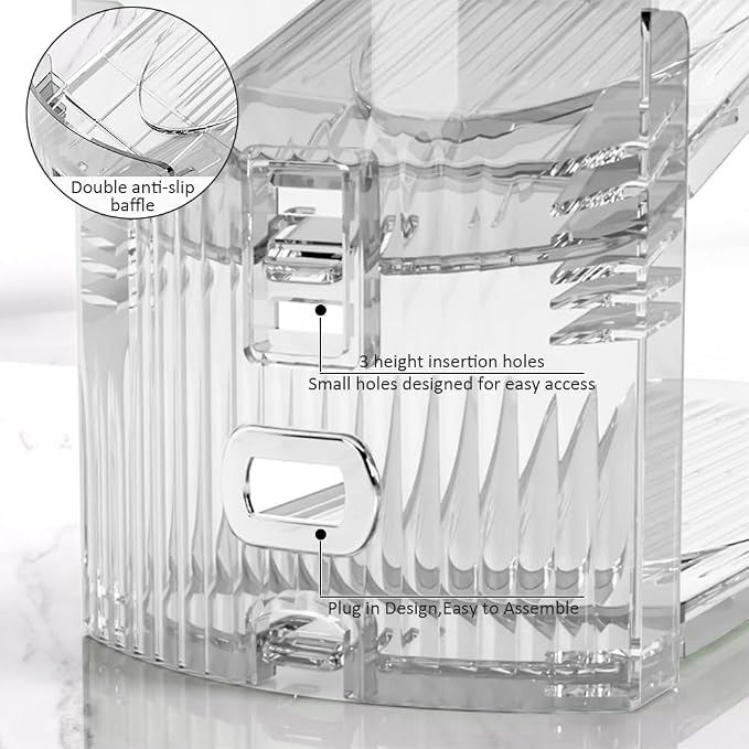 NVGSN 20Pack Clear Shoe Slot Organizer,Shoe Stacker,Storage Space Saver 50% | 3 Levels Adjustable Height 3.7''-7.7''shoe Organizer for Closet,Easy to Assemble shoe Rack Divider,Organizador de Zapatos - Image 4