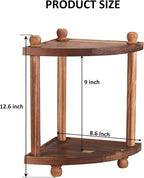 Corner Bathroom Counter Organizer, 2-Tier Bathroom Organizers and Storage, Wooden Vanity Perfume Organizer Makeup Countertop Shelf for Kitchen Dresser - Image 7