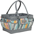 Everything Mary Deluxe Store & Tote Organizer – Grey Stripes Craft Caddy with Handle – Art Storage Tote for Sewing, Scrapbooking, DIY Projects & Crafting Tools by EverythingMary