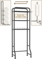 3-in-1 Over the Toilet Storage Rack, 3-Tier Toilet Organizer Shelf - Image 5