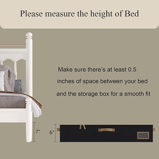Under Bed Storage, Under Bed Storage Containers Bins for Clothes, Large Linen Underbed Closet Organization Bins, 2 Pack Collapsible Underbed Bin Dorm for Clothes, Sweater, Black - Image 5