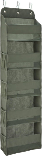 Amazon Basics 5 Tier Over the Door Hanging Shoe Organizer, Large Capacity, Space Saving, 6.4 x 54.5 x 14.9 in, Dark Grey by AmazonBasics
