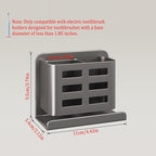 Grey Toothbrush Holder wall Mount, Aluminum，No Drilling Required - Image 2