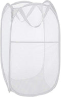 Larpur Pop Up Laundry Basket, Collapsible White Mesh Clothes Hamper Storage by Larpur