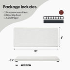 2PCS 10"x 5" Large Bathroom Sink Vanity Trays, Water Absorbing Diatomite Stone Quick Drying Mat for Kitchen Counter, Dish Rack Dispensers Sponge Holder Caddy Organizer, White, 10"x 5" - Image 2