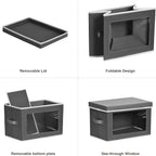 Homsorout Storage Bins with Lids - Fabric Storage Boxe with Window, Collapsible Closet Organizers with Handles, 3 Pack Decorative Bin, Home Cubes Baskets for Clothes, Hat, Books, Dark Grey - Image 7