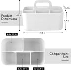 Tiawudi Multipurpose Caddy Organizer, Plastic Caddy with Handle, Stackable Desk Organizer for Stationery, Marker and Pencil, Office Supplies Organizer, Dorm Caddy - Image 2
