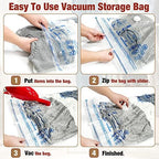 Vacuum Storage Bags, 10 Large Vacuum Seal Bags for Clothing (Pack of 2) - Image 3