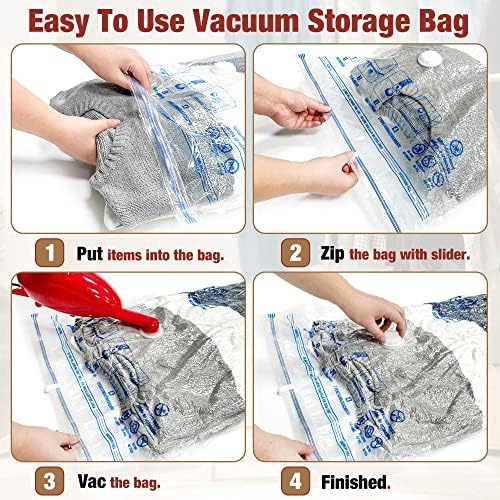 Vacuum Storage Bags, 10 Large Vacuum Seal Bags for Clothing (Pack of 2) - Image 3