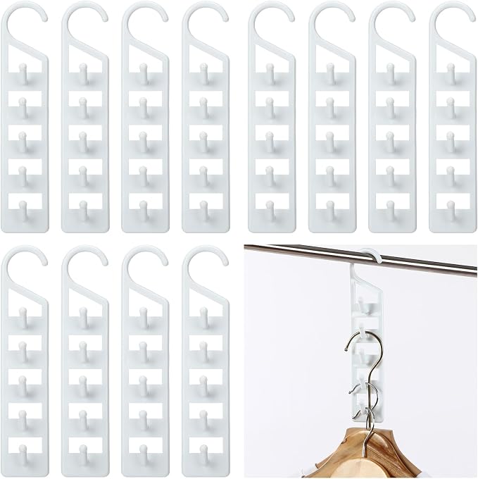 8 Pcs Space Saving Hangers for Clothes, Heavy Duty Plastic Space Saver Vertical Hanger, Closet Storage Organizer, College Dorms & Storage Closet Organizer for Shirts Pants Jeans by Unknown