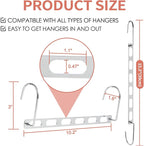 Metal Space Saving Hangers for Clothes, Collapsible Hanger Organizer 10Pack - Image 5