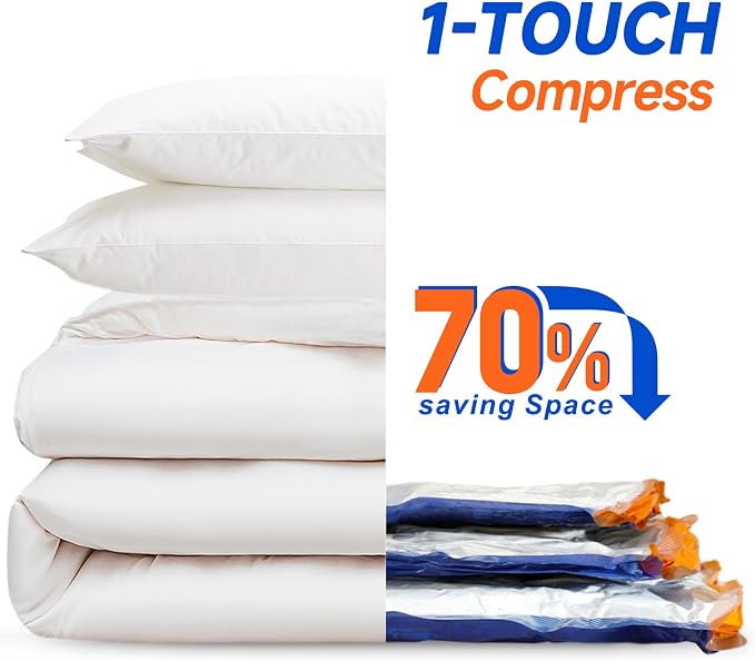 Vacbird Vacuum Storage Bags with Rechargeable Cordless Pump,21 Pack 3 Size Compression Packing Seal Bags, Space Saver for Clothes and Clothing Blankets Organization Space Saving - Image 9
