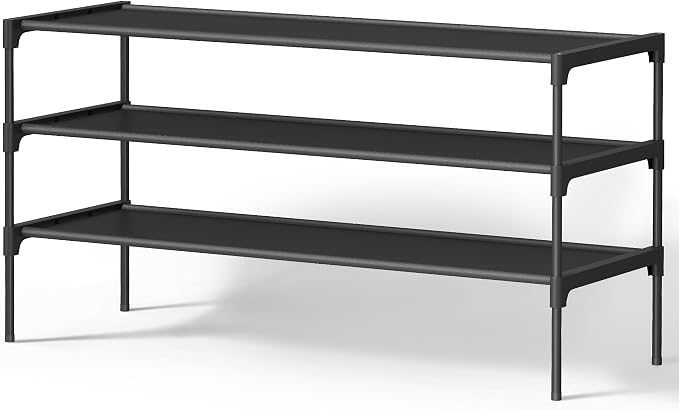 SONGMICS 3-Tier Shoe Rack, Space-Saving, Shoe Storage Organizer by Unknown