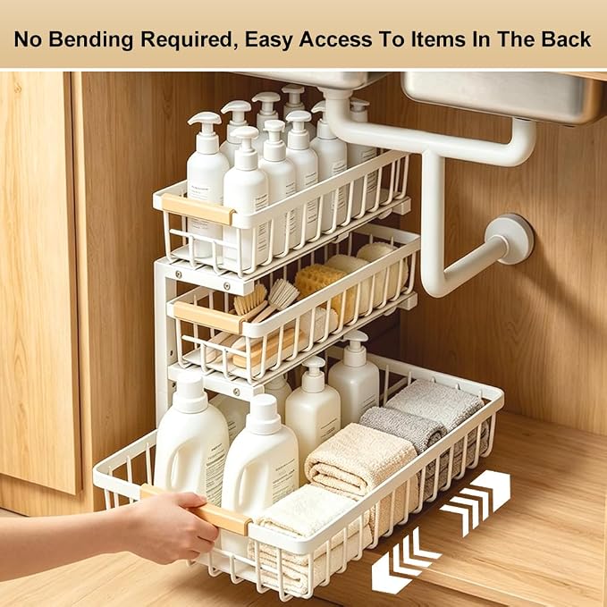 Under Sink Organizer, 3-Tier Storage - Image 3