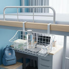 LeleCAT White Basket with hook Grid Storage Basket,Hang it behind a door or on a railing,Over the Cabinet Door,2 Pack - Image 5
