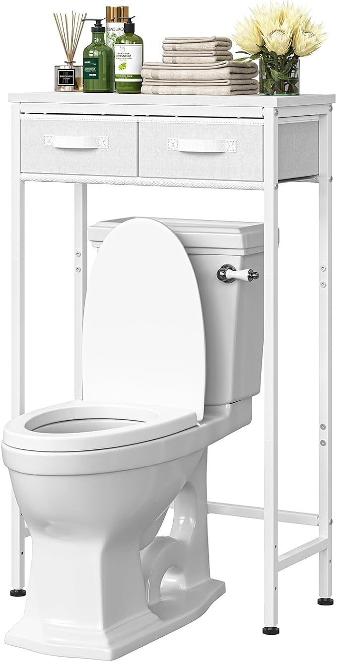 Simple Trending 2-Tier Over The Toilet Storage with 2 Fabric Drawers by SimpleTrending